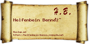 Helfenbein Bennó névjegykártya